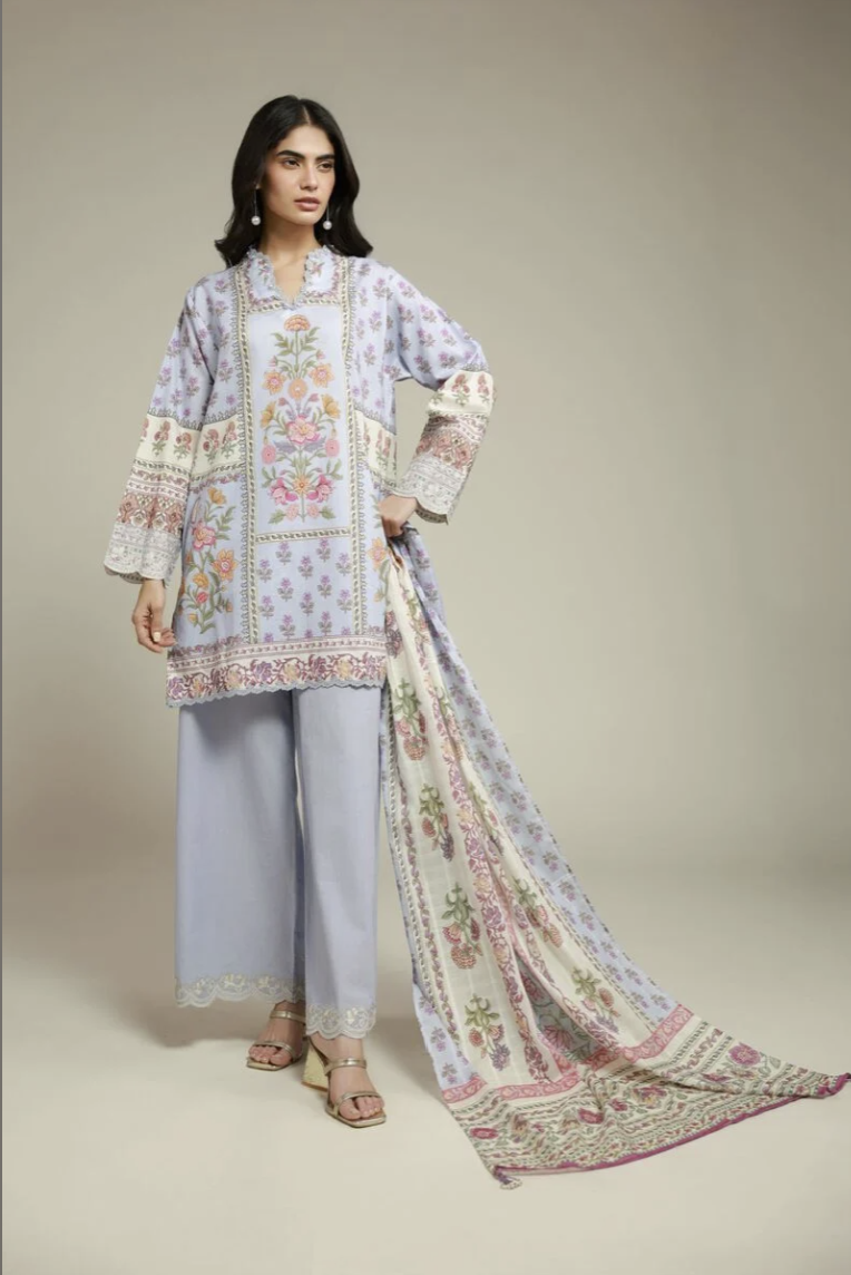 Lawn Tailored 3-Piece | Embroidered | Textured Lawn | KHAADI