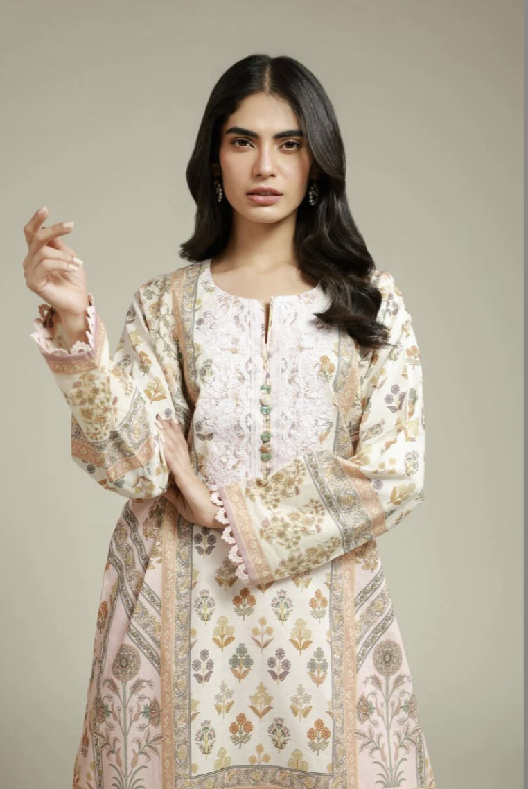 Tailored 2 Piece | Top and Bottom | Embroidered | Textured Lawn | KHAADI