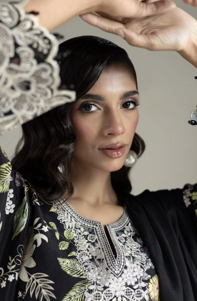 Three-Piece Tailored Set | Embroidered | Raw Silk | KHAADI