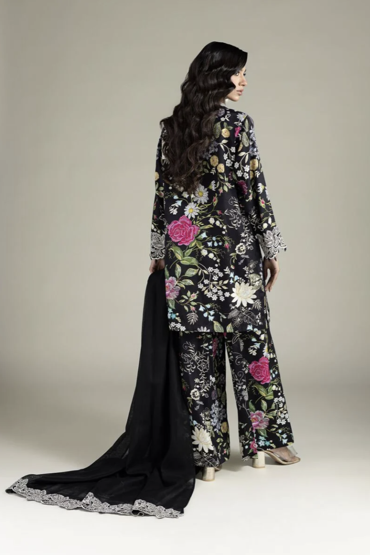 Three-Piece Tailored Set | Embroidered | Raw Silk | KHAADI