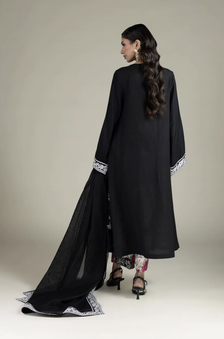 Tailored 3-Piece Set | Embroidered | Raw Silk | KHAADI