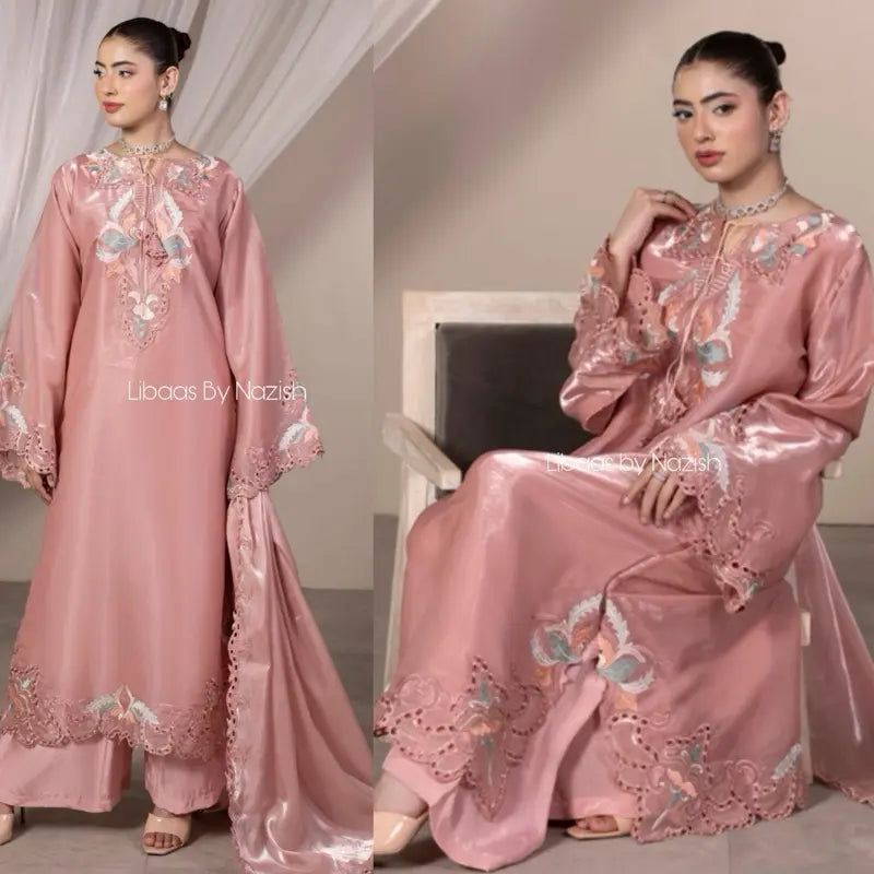 Noura l Luxury 3pc kaftan style Pakistani Special Occasions Womenwear