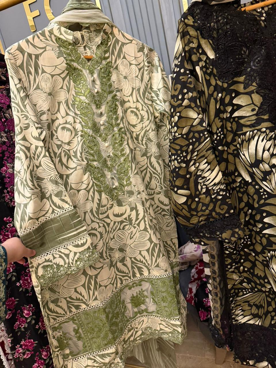 3-Piece set | Embroidered | Lawn